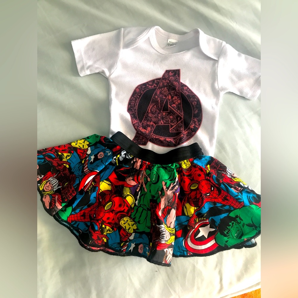 Avengers Onesie and Skirt set